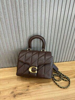 Coach Quilted Tabby Top Handle small Crossbody in Maple with Gold Hardware